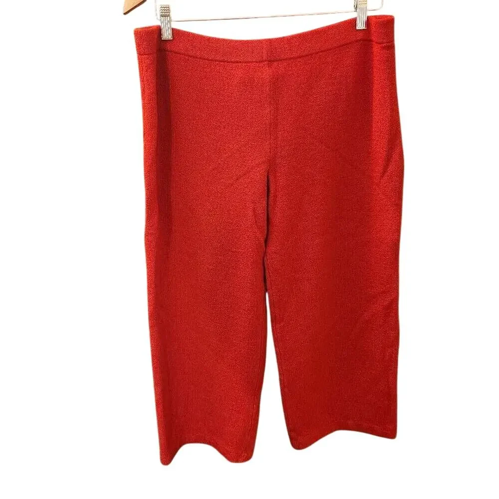 St. John Collection Santana Knit Cropped Pull-On Pants - Fits Large / 12